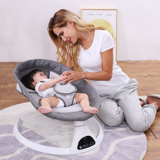 Tilt Adjustable Lying Bed Children Smart Electric Bluetooth Crib USB Play Music